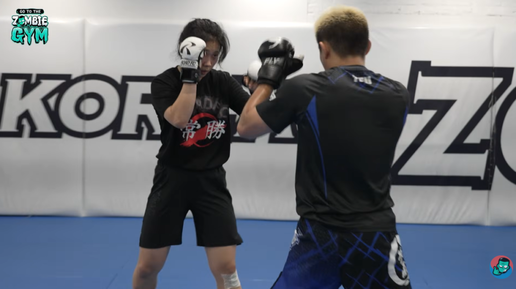 Bomi Lee sparring at Korean Zombie gym