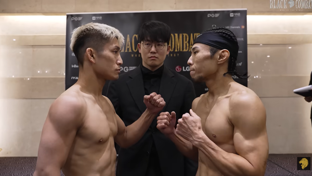 Sung Hoon Woo face-off with Takahiro Komakine