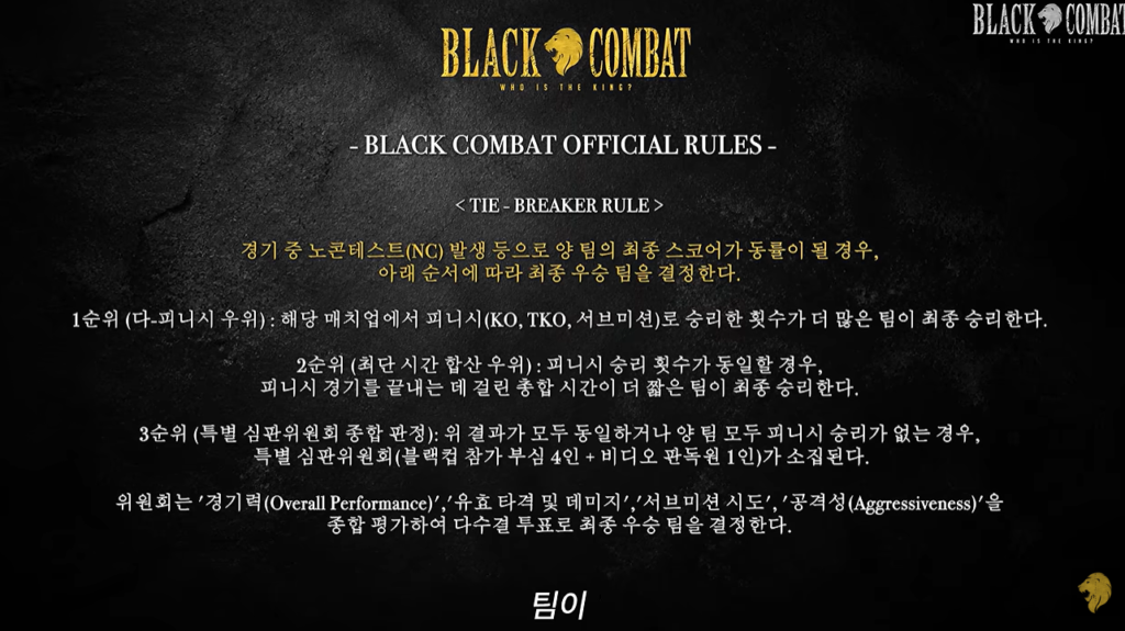 Black Combat rule change after injury