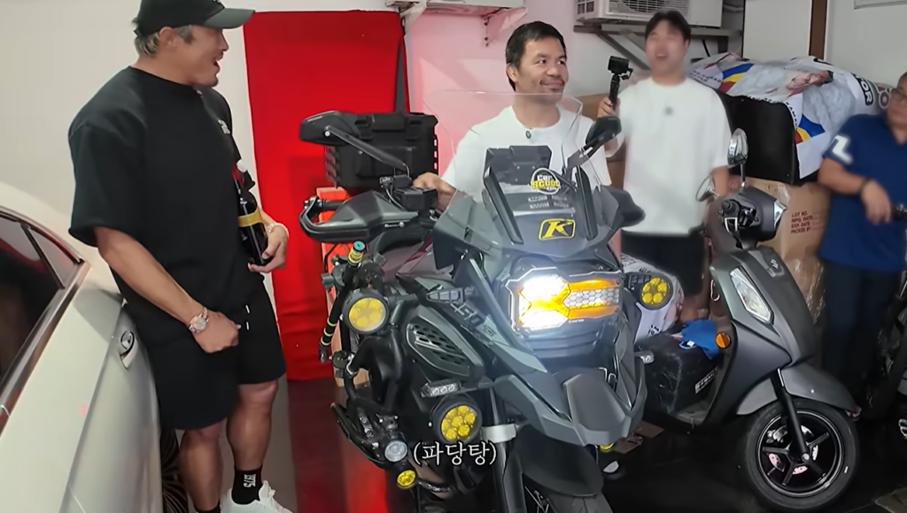 Manny Pacquiao Shows Off His Motorcycles to Choo Sung Hoon