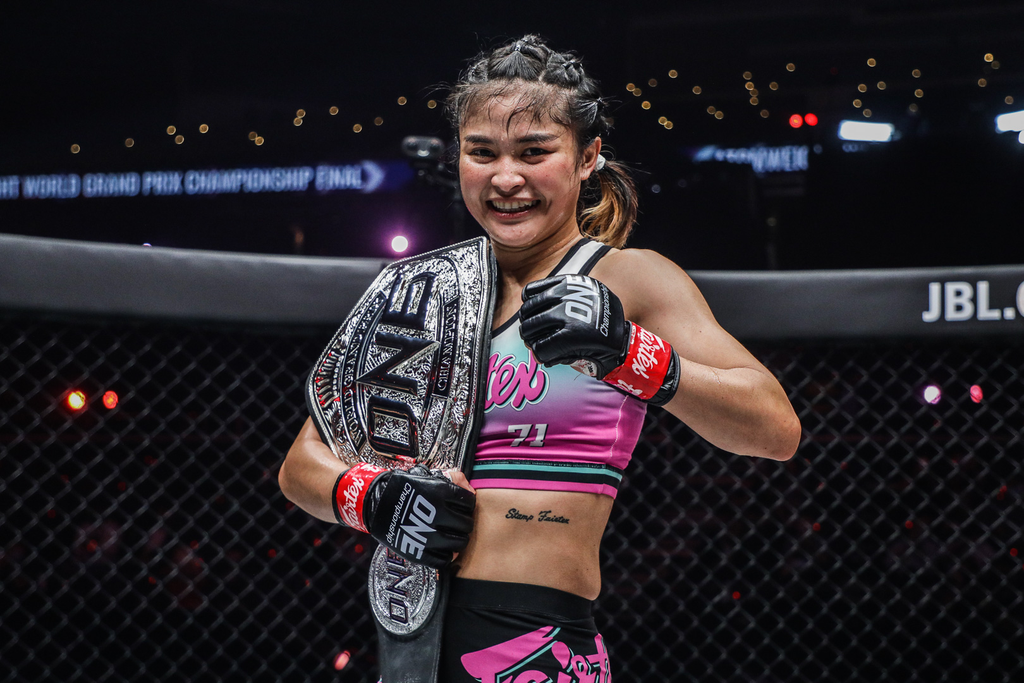 Stamp Fairtex with One Championship belt 