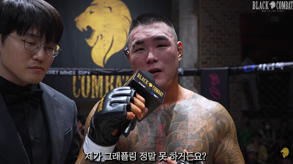 Hee Won Hong after win at Black Combat
